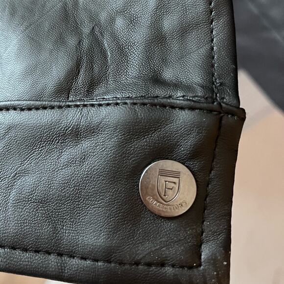 NWT F - COLLECTION black faux leather men's jacket ITALY XL / US L - Picture 11 of 12